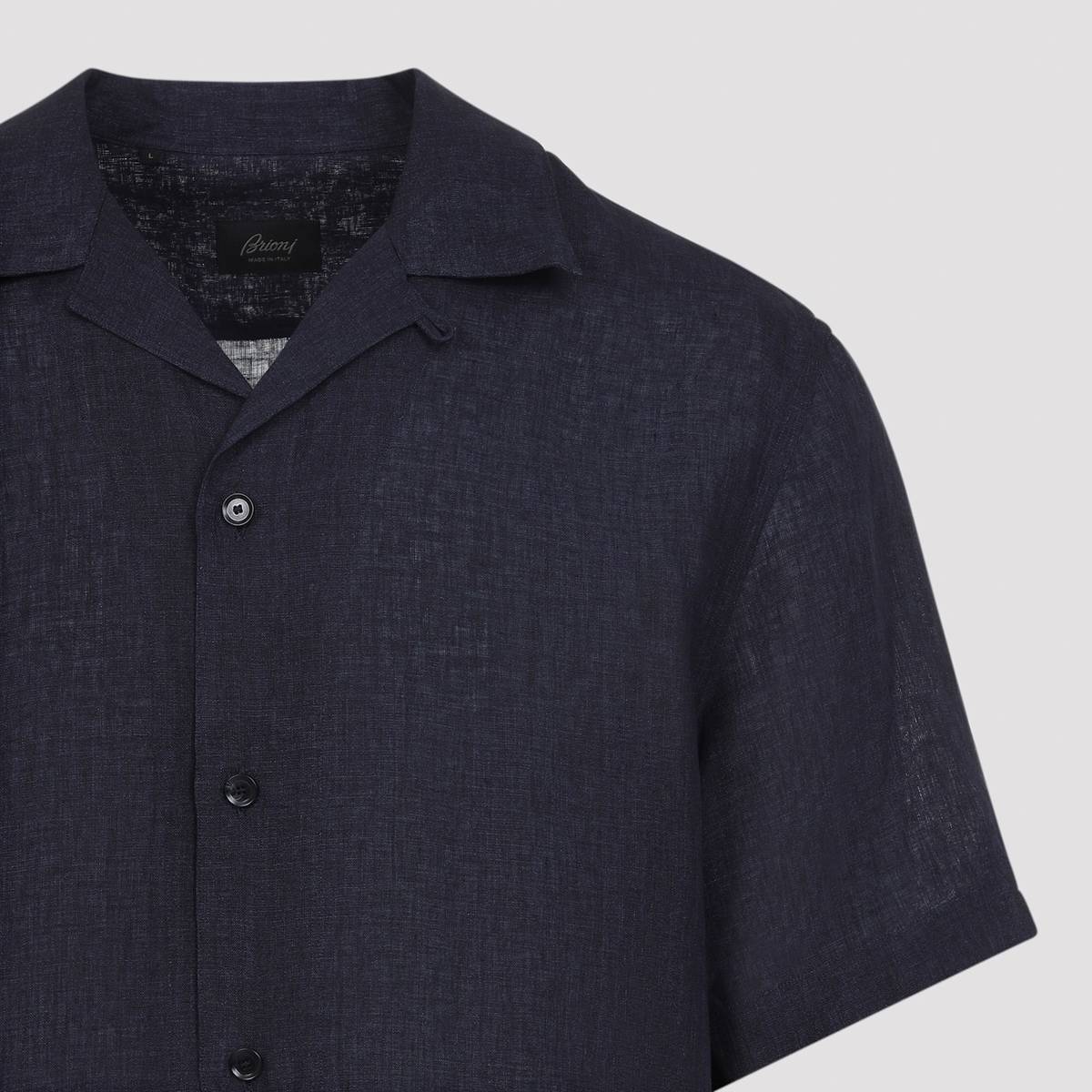 Brioni Cuban Shirt - Navy - Image 5 of 5