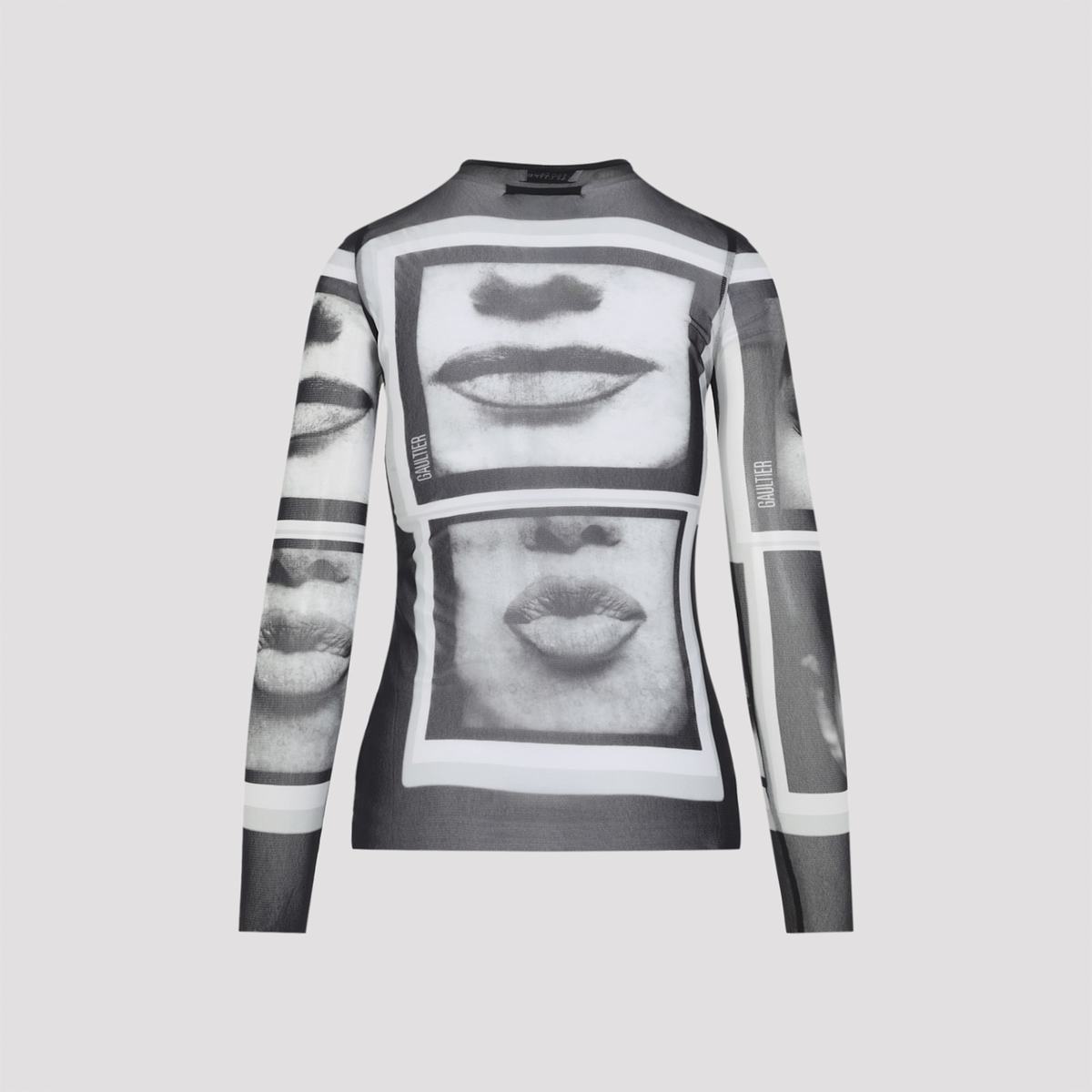 Jean Paul Gaultier Eyes And Lips Top - Black Grey White - Image 4 of 5