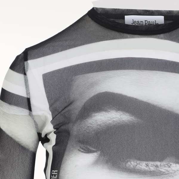 Jean Paul Gaultier Eyes And Lips Top - Black Grey White