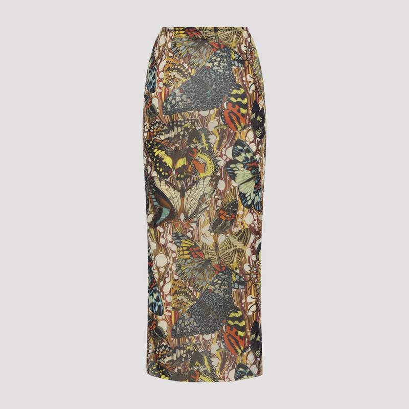 Jean Paul Gaultier The Yellow Butterfly Long Skirt - Yellow Multicolor