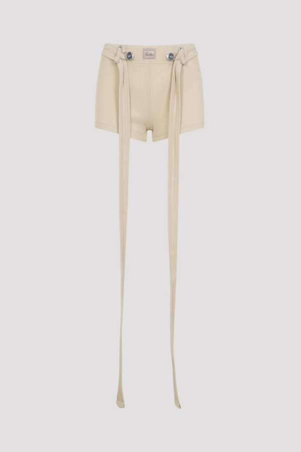 Jean Paul Gaultier Ribbed Cotton Shorts - Nude