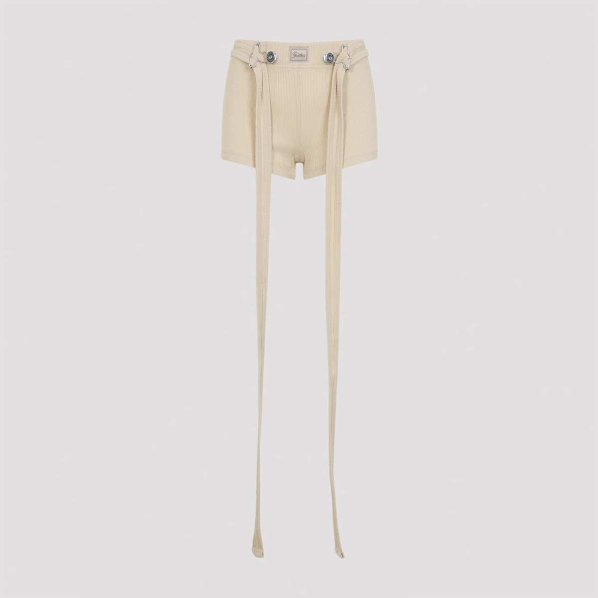 Jean Paul Gaultier Ribbed Cotton Shorts - Nude - Image 1 of 5