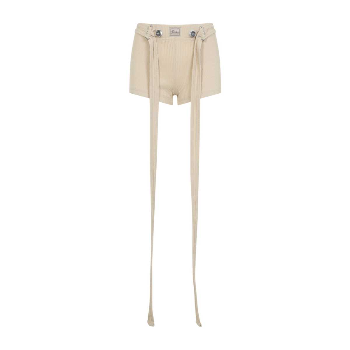 Jean Paul Gaultier Ribbed Cotton Shorts - Nude - Image 2 of 5