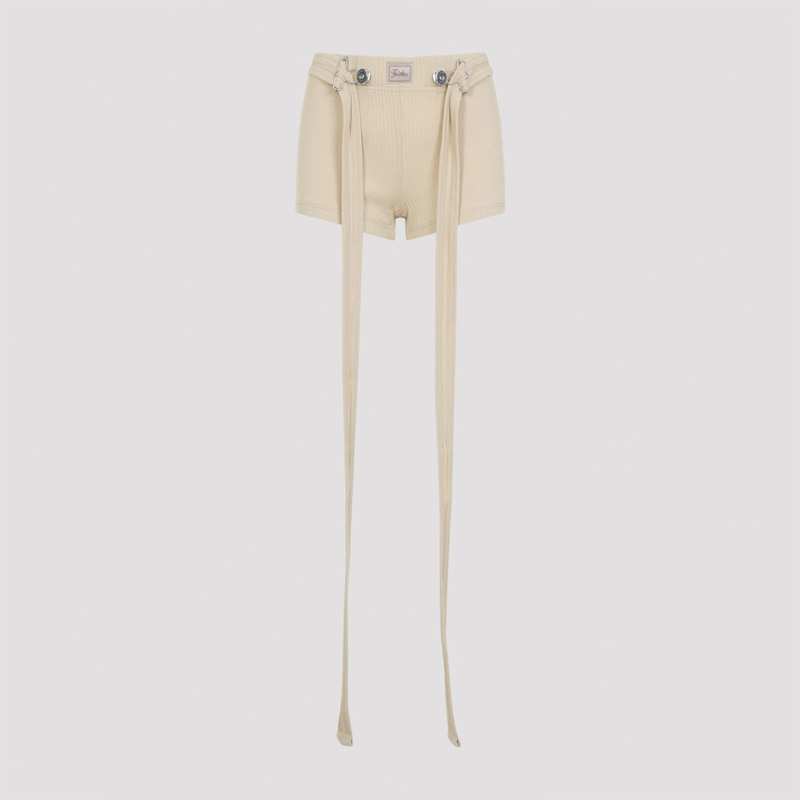 Jean Paul Gaultier Ribbed Cotton Shorts - Nude