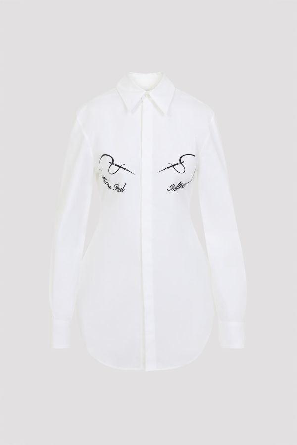 Jean Paul Gaultier Needless Flock Shirt - White Black
