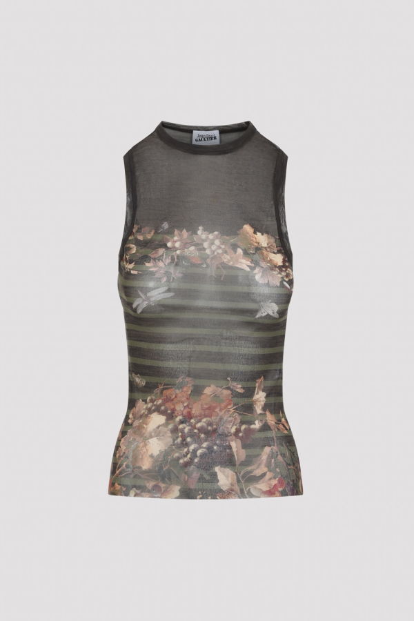 Jean Paul Gaultier Mariniere Grape Top - Khaki Multicolor