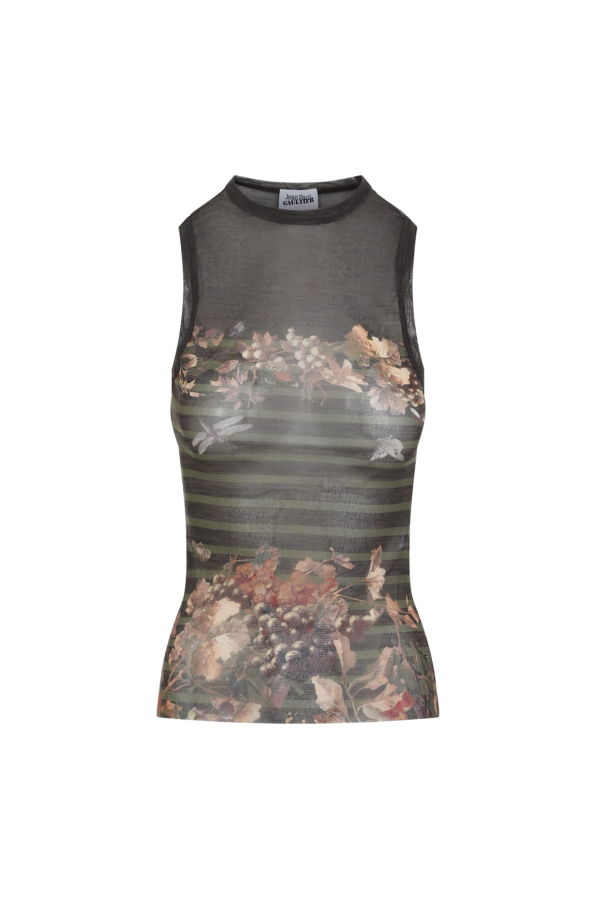 Jean Paul Gaultier Mariniere Grape Top - Khaki Multicolor