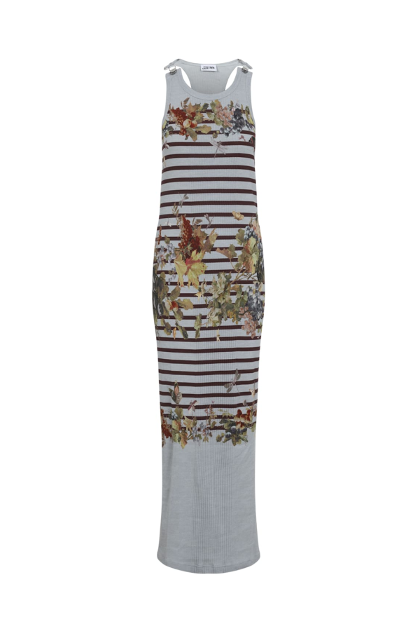Jean Paul Gaultier Mariniere Grape Long Dress - Light Blue Multicolor
