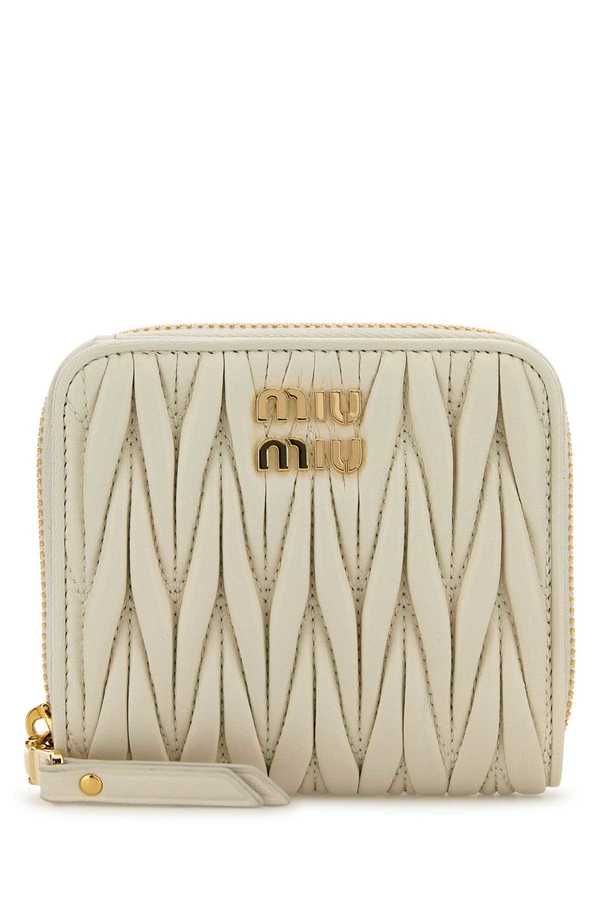 MIU MIU White Nappa Leather Wallet - Bianco