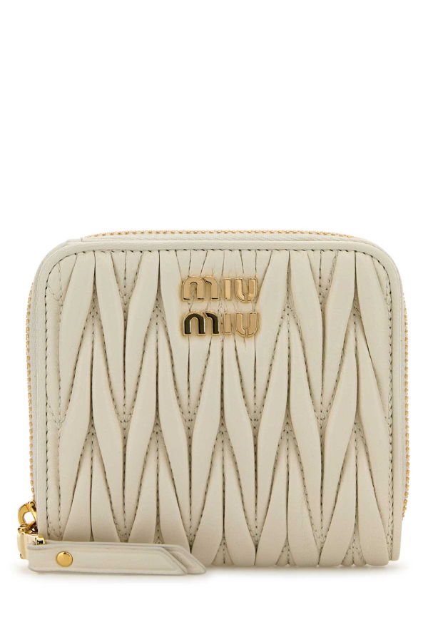 MIU MIU White Nappa Leather Wallet - Bianco