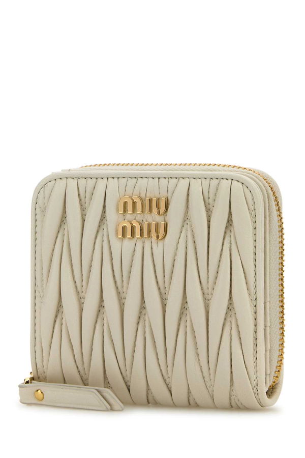 MIU MIU White Nappa Leather Wallet - Bianco