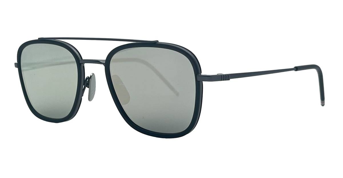 Thom Browne Rectangular Aviator Sunglasses - Matte Black - Image 2 of 3