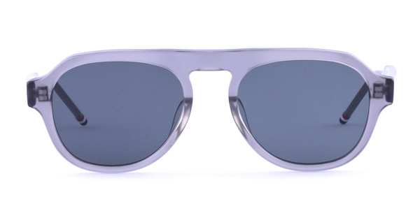 thom browne Oval - Satin Crystal Grey Sunglasses - Gray
