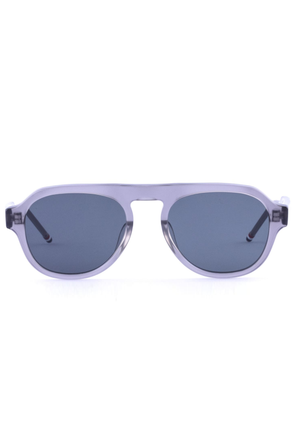 thom browne Oval - Satin Crystal Grey Sunglasses - Gray
