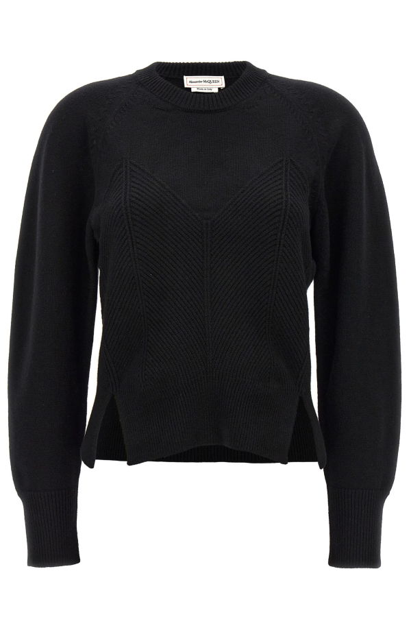 Alexander McQueen Chevron Corset Sweater - Black