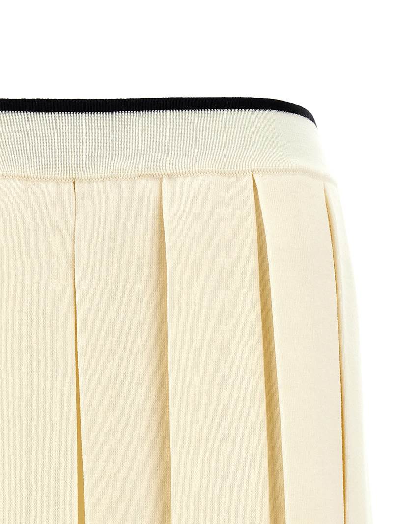 thom browne Knitted Pleated Skirt - White