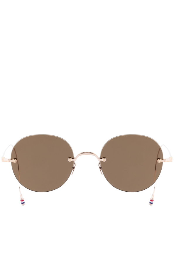 Thom Browne Rimless Oversized Sunglasses - White/Gold