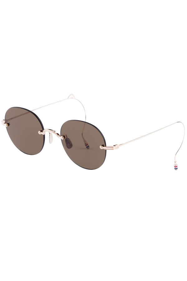 Thom Browne Rimless Oversized Sunglasses - White/Gold
