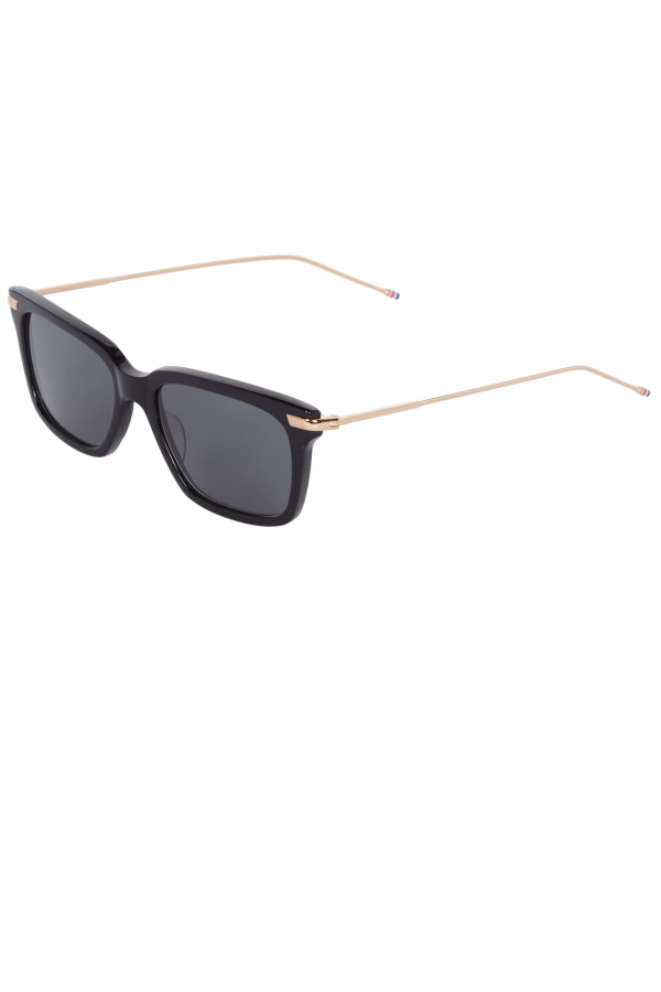 Thom Browne Rectangular 49 Sunglasses - Black/Gold