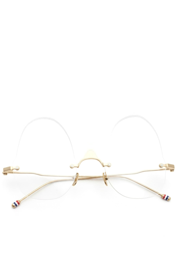 thom browne Rectangular Rimless Rx Glasses - White/Gold