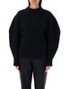 Jil Sander Baloon Sleeve Fisherman Sweater - Black - Thumbnail 1