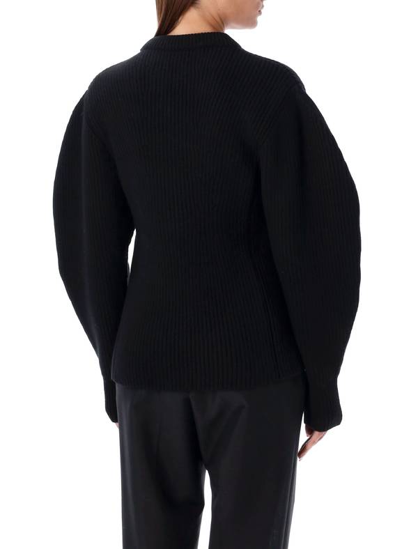 Jil Sander Baloon Sleeve Fisherman Sweater - Black