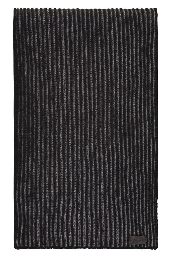 Moorer Ribbed Knit Scarf - Black