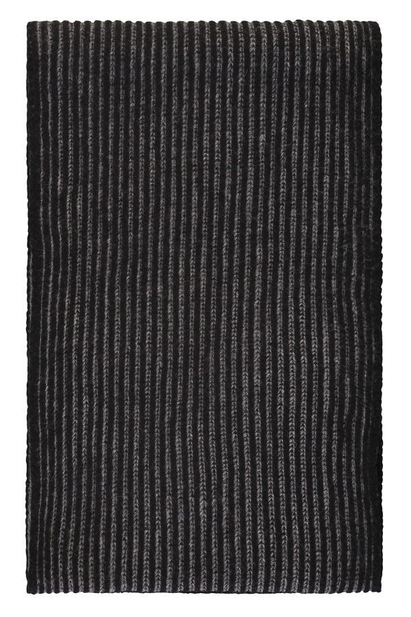 Moorer Ribbed Knit Scarf - Black
