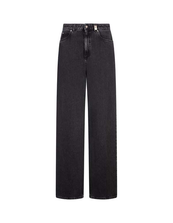 Alexander McQueen Wide-Leg Skull Plaque Jeans - Black