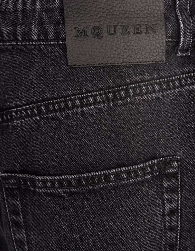 Alexander McQueen Wide-Leg Skull Plaque Jeans - Black