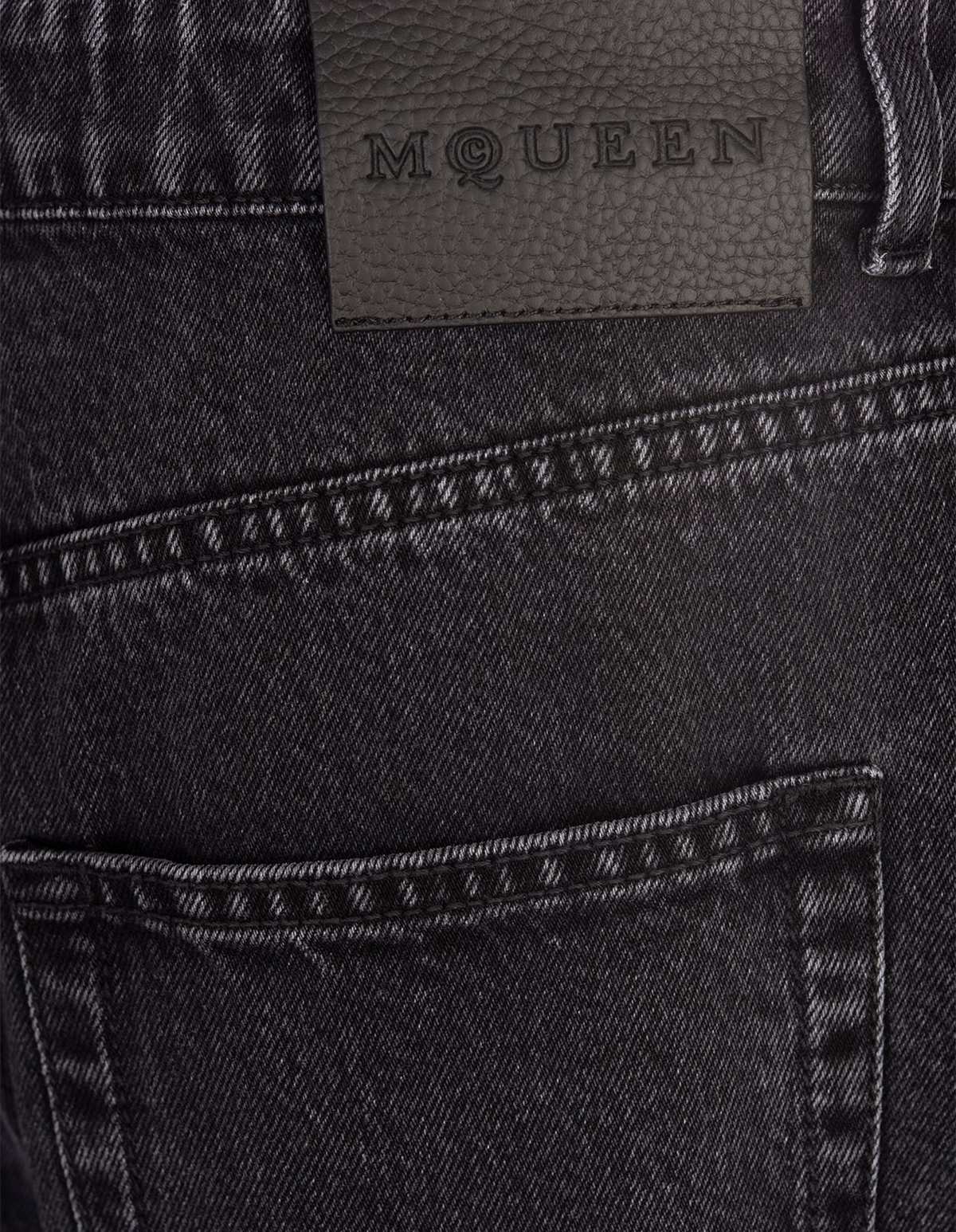 Alexander McQueen Wide-Leg Skull Plaque Jeans - Black - Image 4 of 4