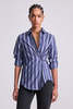 Apiece Apart Sodi Wrap Button Up Top - Indigo Stripe - Thumbnail 2