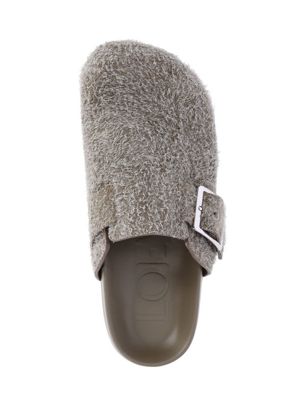 LOEWE Ease Buckle Sabots - Khaki Green