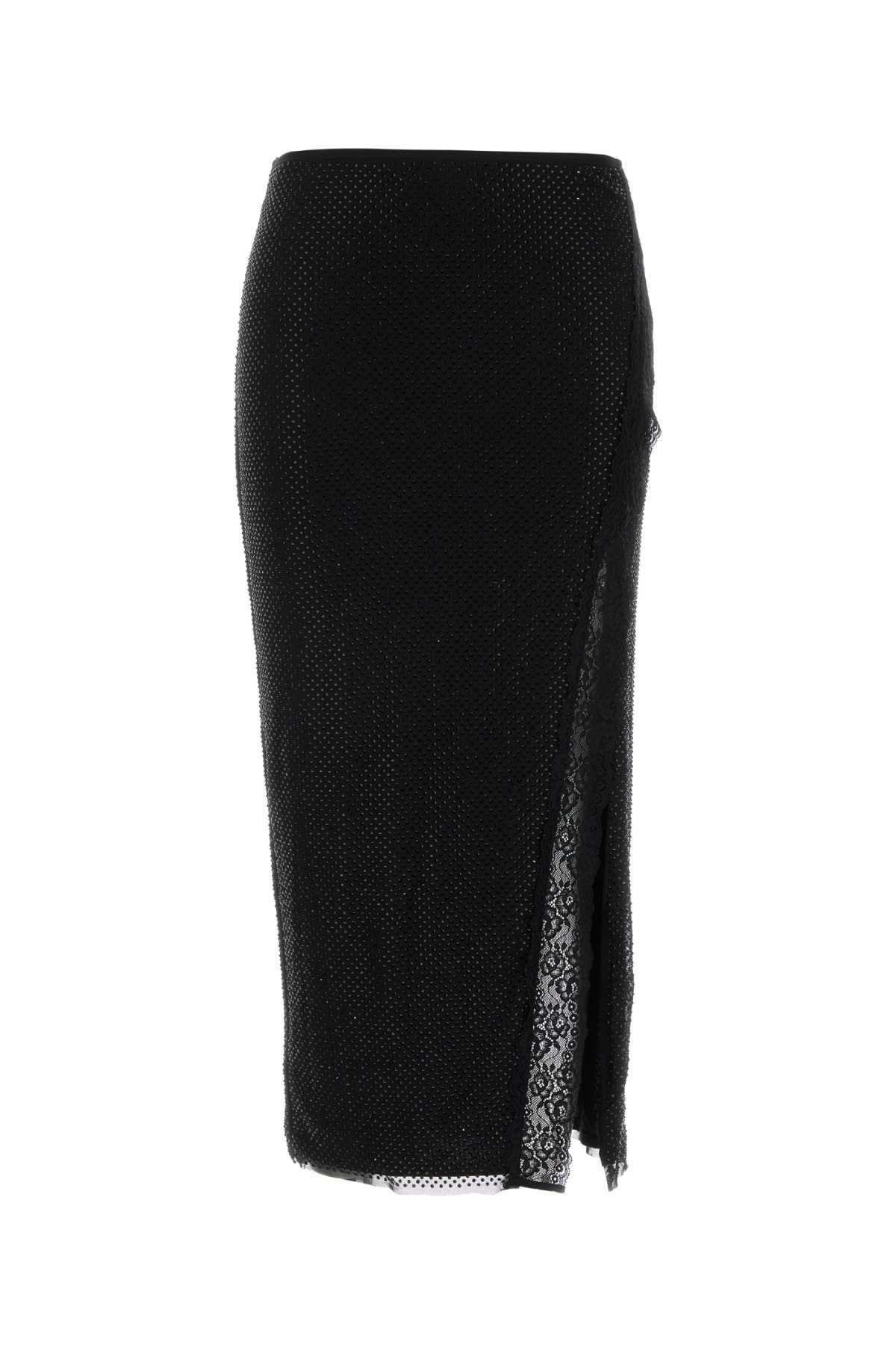 Self-Portrait Embellished Mesh Skirt - Black - Image 1 of 2