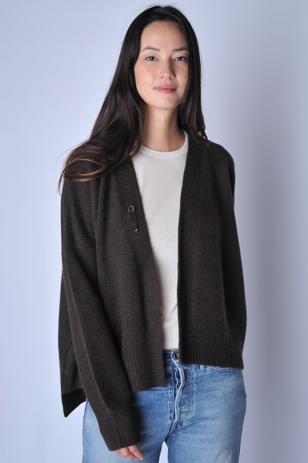 Oyuna Chocolate Aire Chunky Knit Cardigan