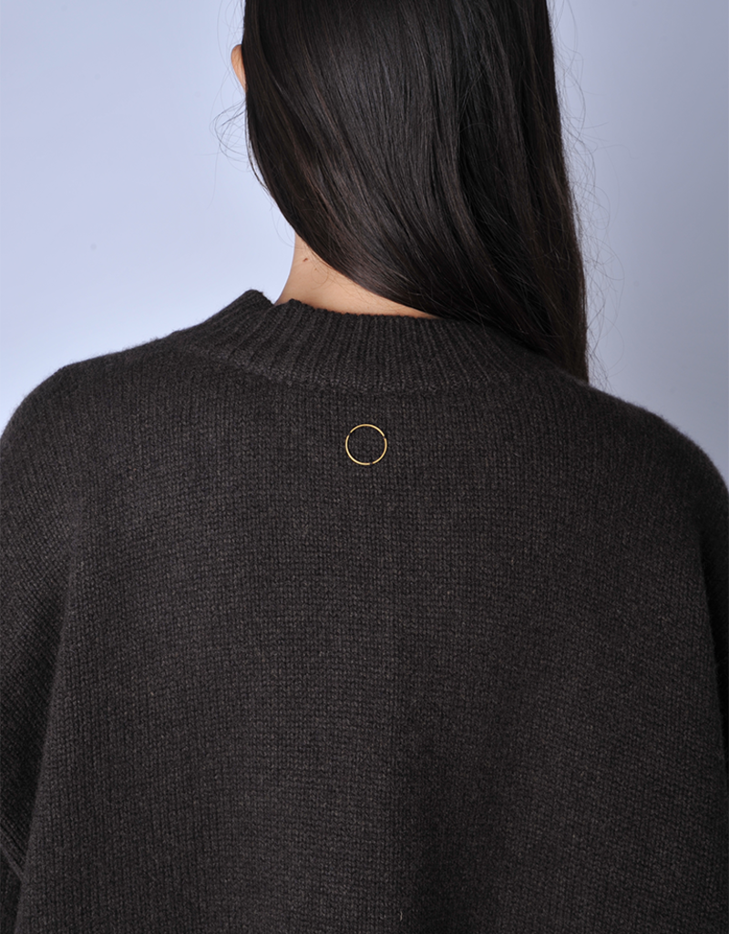 Oyuna Chocolate Aire Chunky Knit Cardigan