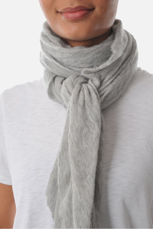 Botto Giuseppe Knit Diamond Cashmere Scarf - Light Grey Melange