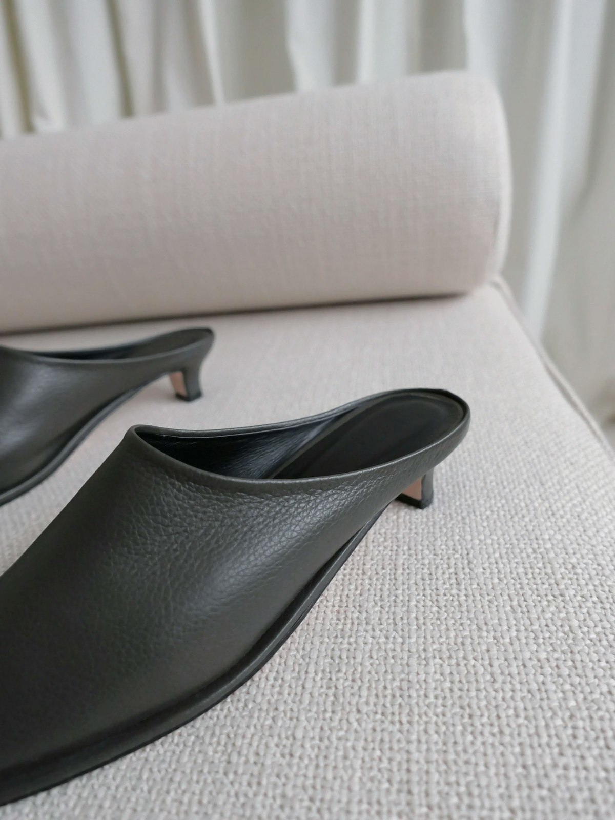 Lauren Manoogian Soft Kitten Heel Heels - Coal - Image 2 of 3