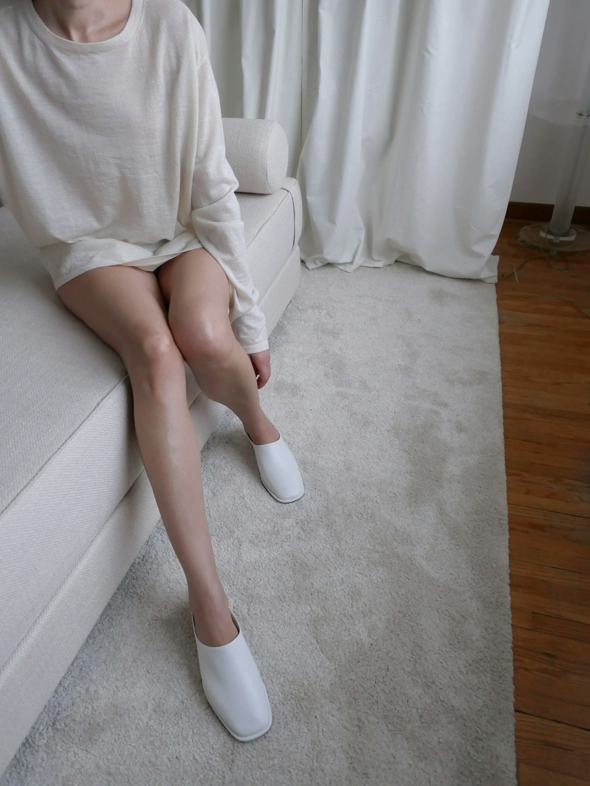 Lauren Manoogian Super Fine Crewneck Sweater - Raw White - Image 1 of 3