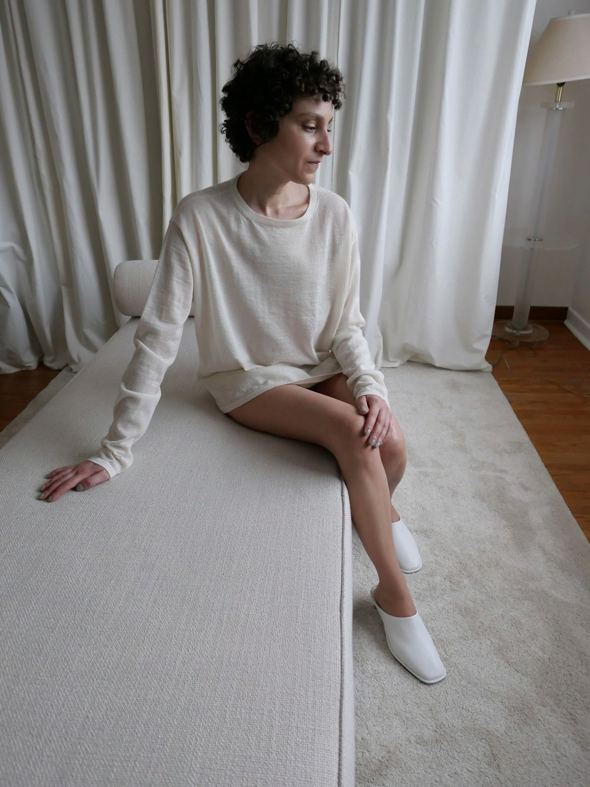 Lauren Manoogian Super Fine Crewneck Sweater - Raw White - Image 3 of 3