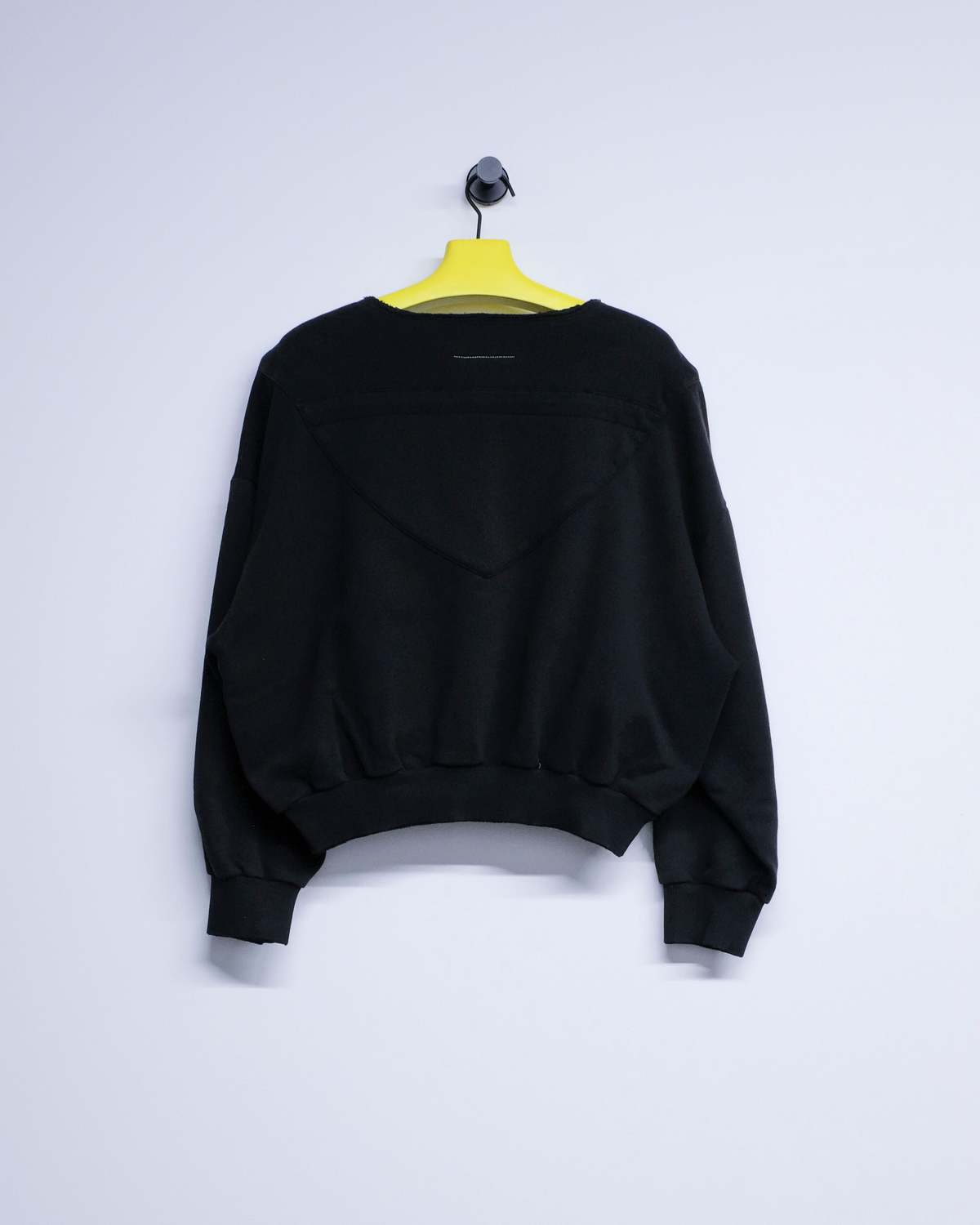 MM6 Maison Margiela Black Cotton Deconstructed Zipped Sweatshirt - Image 2 of 2