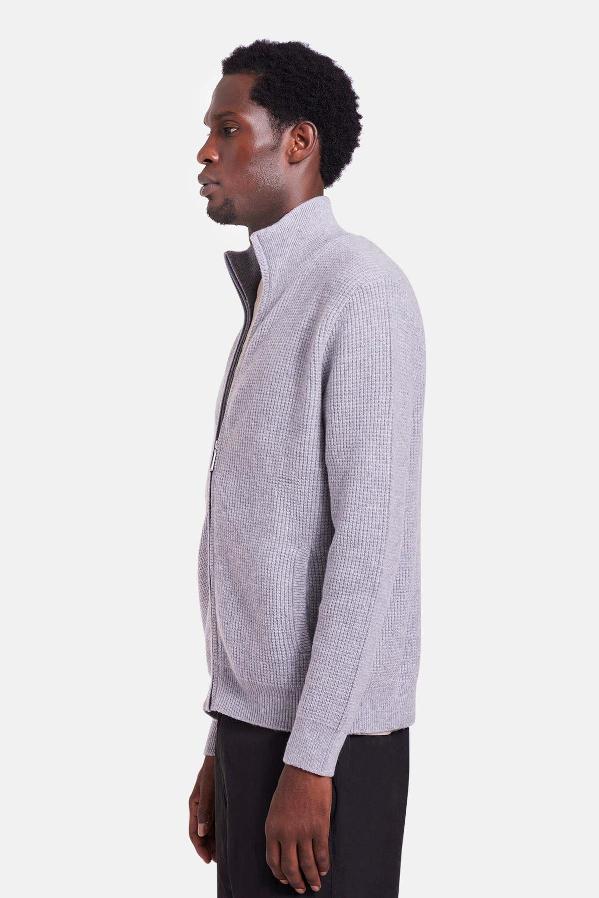 Blue&Cream Kenny Cash Waffle Zip Up Sweater - Image 6 of 7