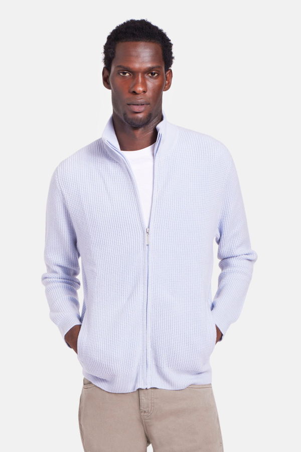 Blue&Cream Kenny Cash Waffle Zip Up Sweater