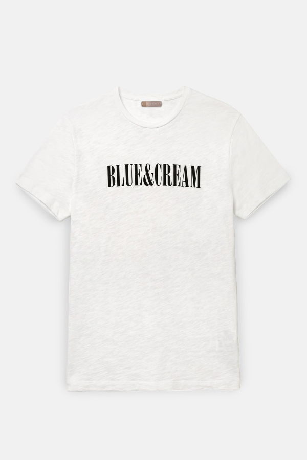 Blue&Cream Logo Tee - White