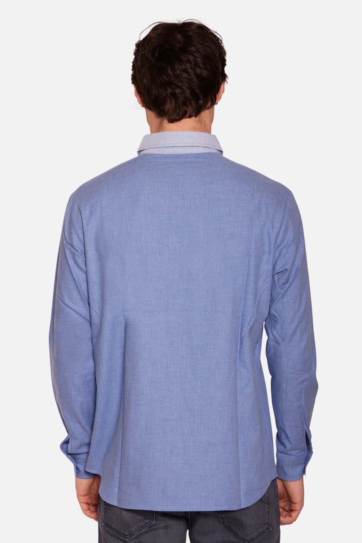 Blue&Cream Newman Combo Shirt Denim Slate with Lt Slate Collar - Image 3 of 3