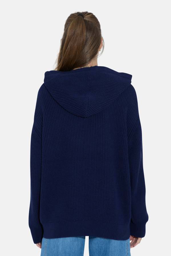 Blue&Cream Perry Ribbed Hoodie