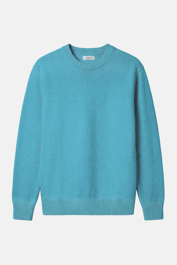 The Tile Club Winslow Oversized Cashmere Crew - Jade
