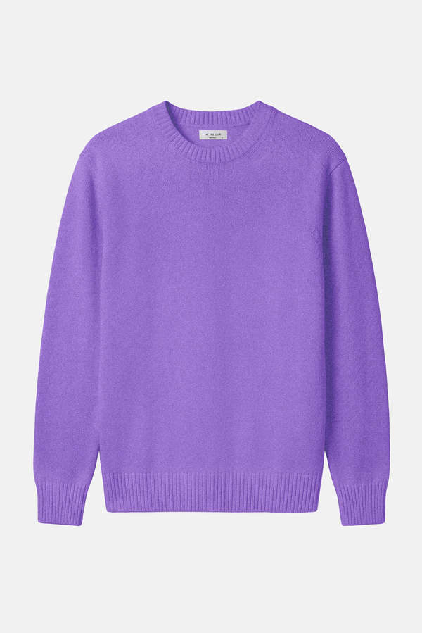 The Tile Club Winslow Oversized Cashmere Crew - Purple