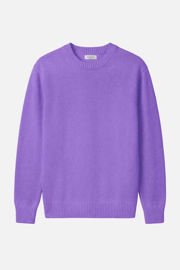 The Tile Club Winslow Oversized Cashmere Crew - Purple