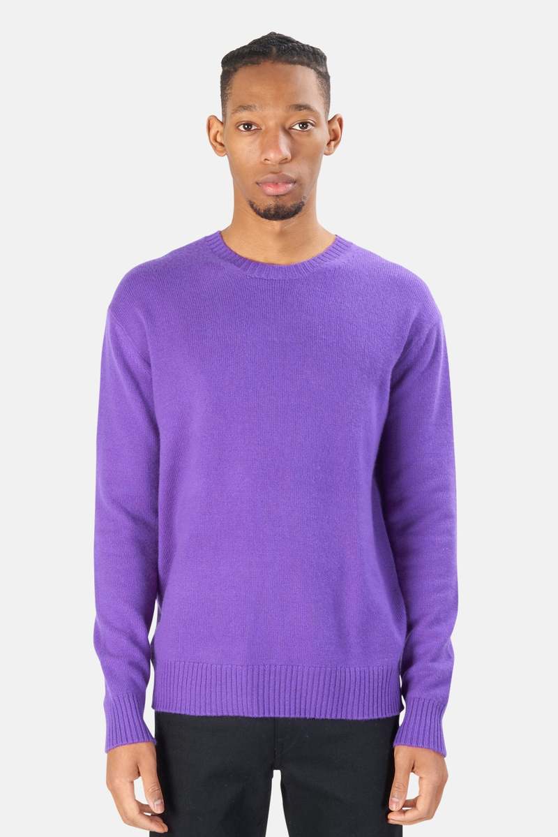 The Tile Club Winslow Oversized Cashmere Crew - Purple
